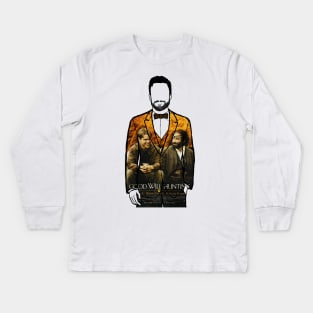 A portrait of Ben Affleck screenwriter behind Good Will Hunting Kids Long Sleeve T-Shirt